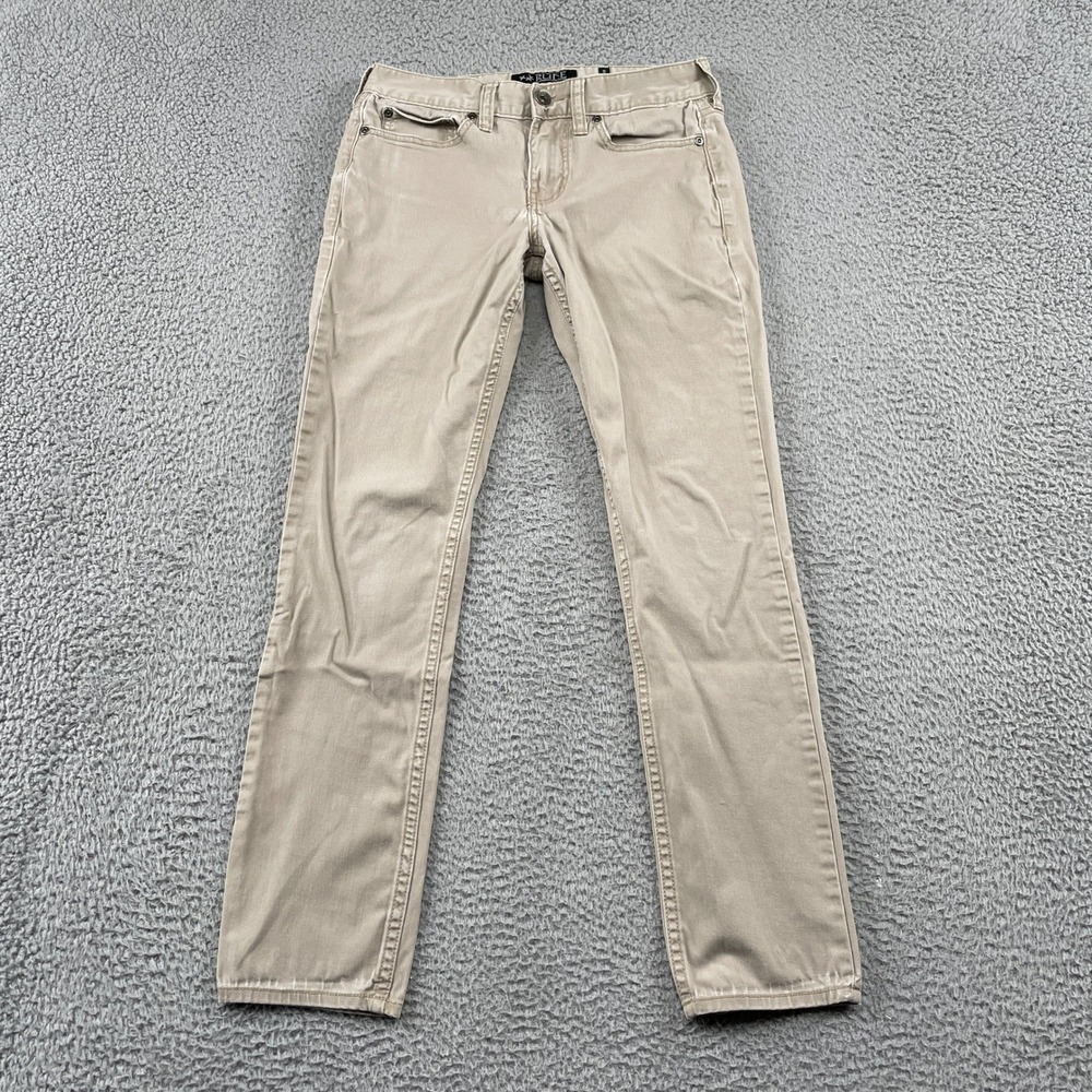 Rude Pants Mens 28 Tan Skinny Khaki Chino Stretch Casual Slim Fit